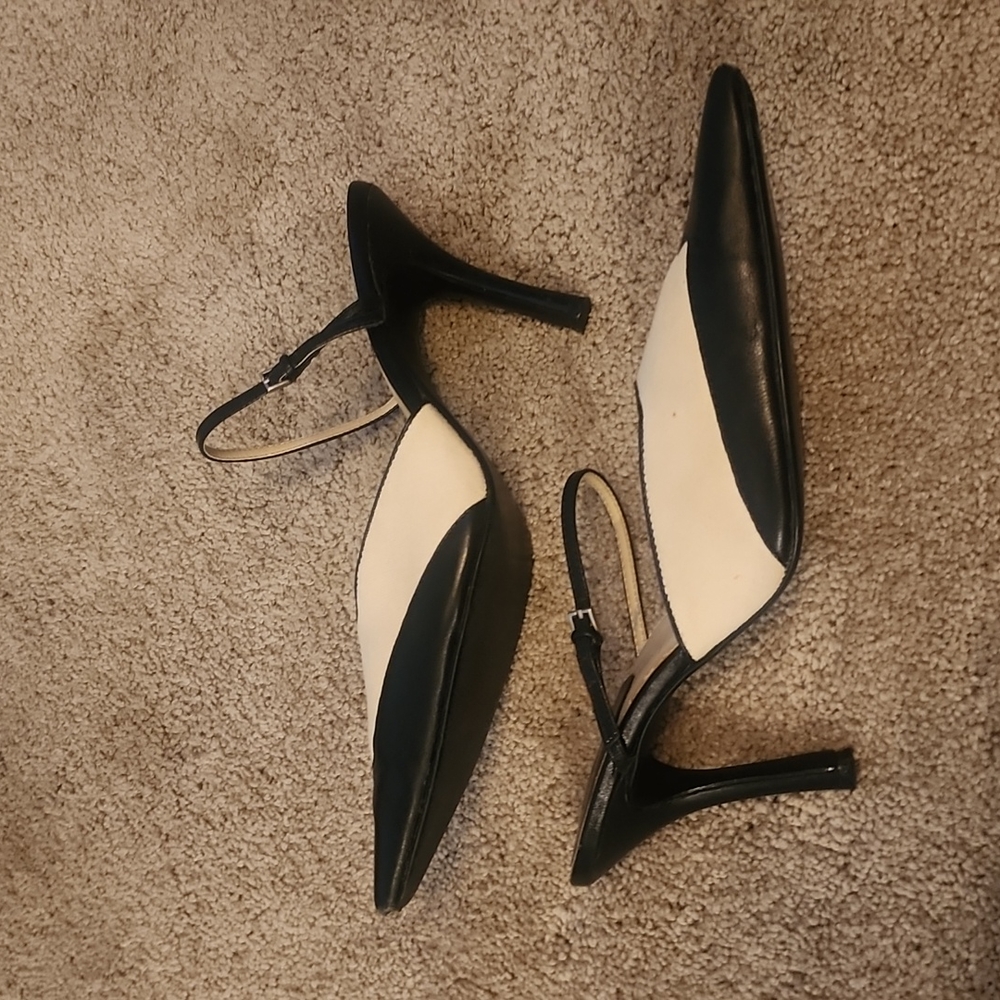 *EUC* leather n linen heels FAB!